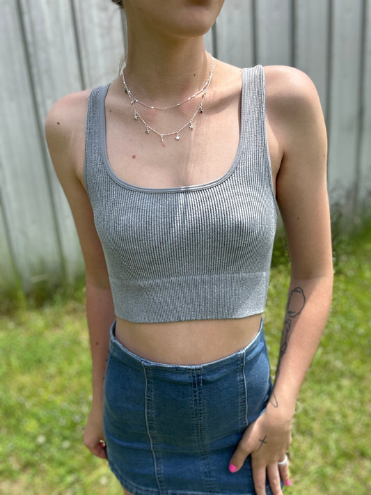 The Nash cropped tank (grey)